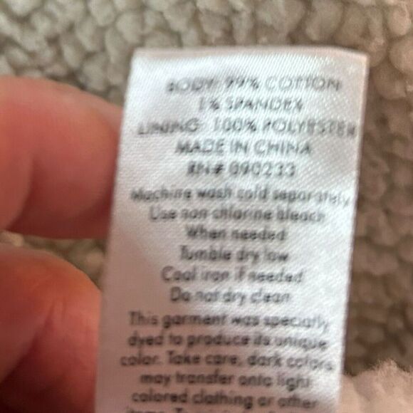 Pacsun Women’s Black Denim Jacket Size Medium Fleece Distressed Retro Boho 90s - Picture 8 of 11